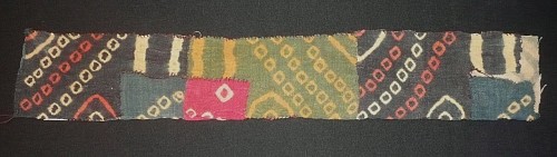 Peru - Early Nazca/Late Wari Tie- Dye Patchwork Rectangular Bag $7,250