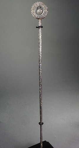 Metal: Chimu Silver Tupu with Ornate Rattle $2,650