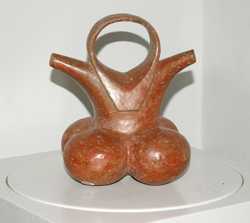 Colombia - Calima Redware Alcarazza with 4 globular sections $3,800