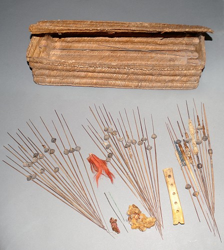 Other: Chancay Weaver's Basket with Implements Price Upon Request
