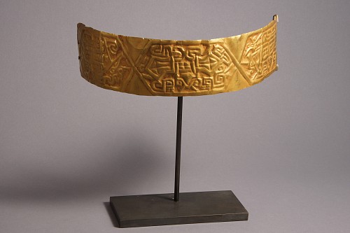 Peru - Chavin Gold Crown With Embossed Design Price Upon Request