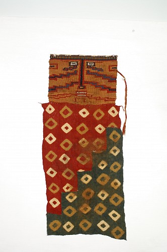 Peru - Sihuas Mummy Mask with tie-dye panel (twin green) $25,000