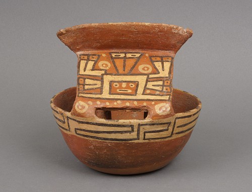 Peru - Wari House Vessel with Overhanging Roof on Two Pillars $5,400