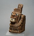 Peru, Large Wari Carved Wood Lime Container Representing a Decapitator
Wood