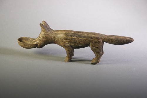 Search:  Peru, Wari Carved Wooden Dog with Bowl in..., Price Upon Request