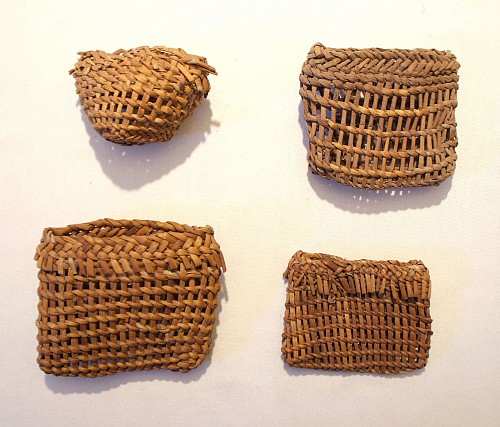 Eight Twined Baskets For Fishing Line and Hooks
