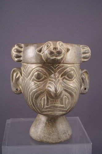 Peru - Moche Grayware Rattle Cup with the Decapitator $5,200