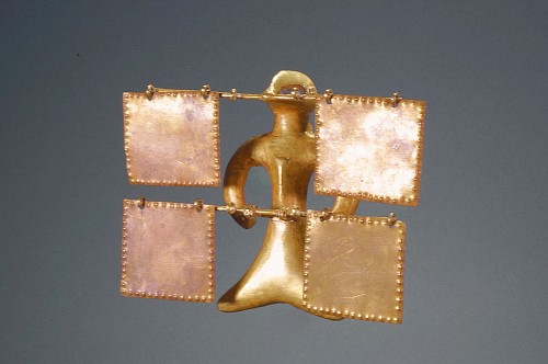 Metal: Uruba Style Bird Pendant with Square Plaque Dangles $18,500