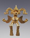 Costa Rica, Diquis Cast Gold Anthropomorphic Figure with a Cone Shaped Crown
Metal