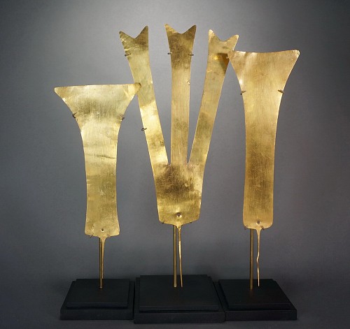 Work: Three Chavin Gold Plumes for Headdress Price Upon Request