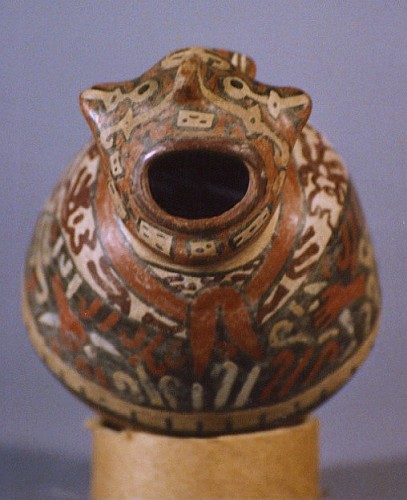 Peru - Late Nazca Ceramic Vessel in the form of a Howling Man $3,750