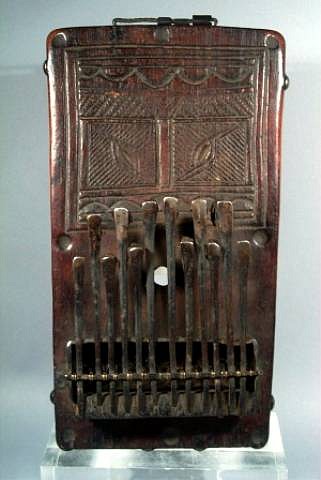 Wood: Tchokwe "Lamellophone"with Metal Keys $2,800