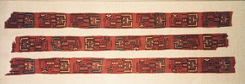 Textile: Nazca Border with 21 Abstract Feline Deities $1,800