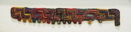 Work: Paracas Miniature Knitted Fringe or Neck Opening with Double-Headed Worms $2,800