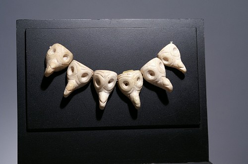 Work: Six Huastec Carved Shells in the Form of Condor Heads Price Upon Request