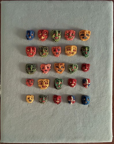 Peru 25 Proto-Nasca Knitted Miniature Fa... $1,500