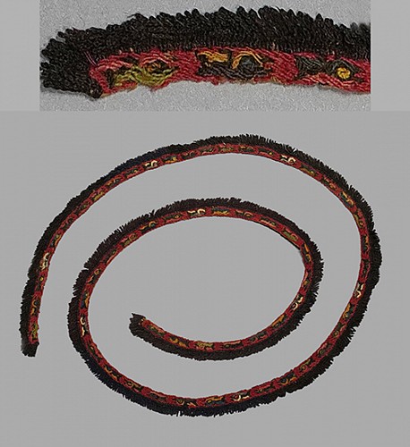 Work: Paracas Miniature Embroidered Fringe with 59 Killer Whales $1,900