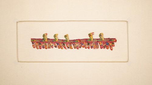 Work: Paracas Border Fringe with Five Colorful Birds $500