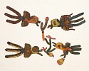Peru, Four Paracas Embroidered Nightjars
Textile