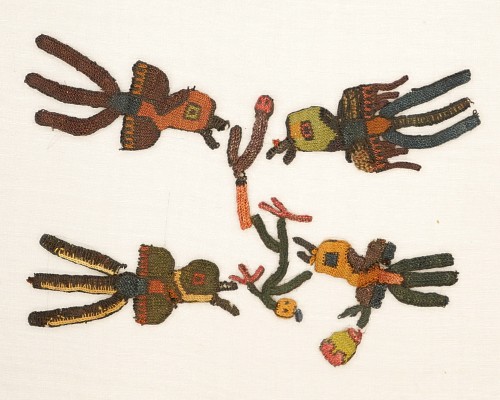 Exhibition: Paracas: A Selection of Textiles and Ceramics, Work: Four Paracas Embroidered Nightjars $1,600