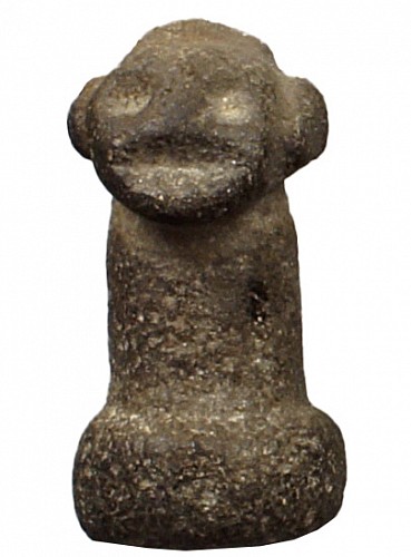 Work: Taíno Small Pestle with Crouching Deity Turned into a Double Face