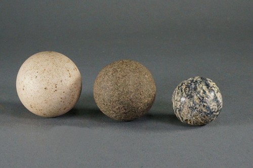 Three Small TaÃ­no  Stones Balls Different Stones
