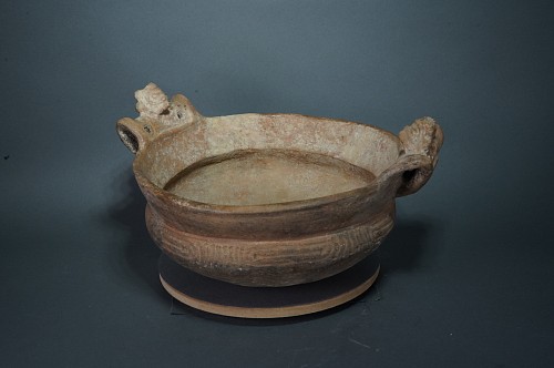 Work: Pre-Taíno  (Igneri) Ceramic Bowl with Bat Shaped Handles