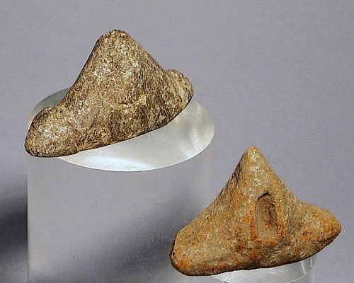 Work: Two Taíno  Miniature Three-Pointers in Early Sculptural Stages