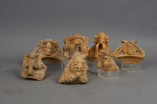 Work: Set of 7 Taíno  Ceramic Animal Faces