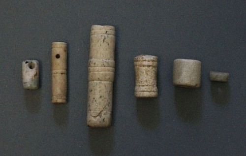 Work: Set of Six Taíno  Cylindrical Stone Beads