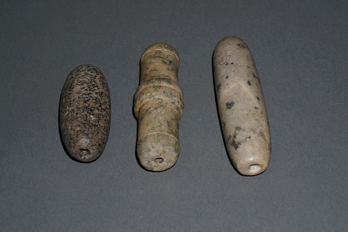 Three Long TaÃ­no  Stone Beads