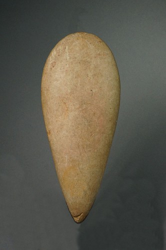 Work: Taíno  Beige Petaloid Stone Celt with Good Proportions