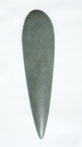 Large Petaloid Grey and Green Marbleized Celt