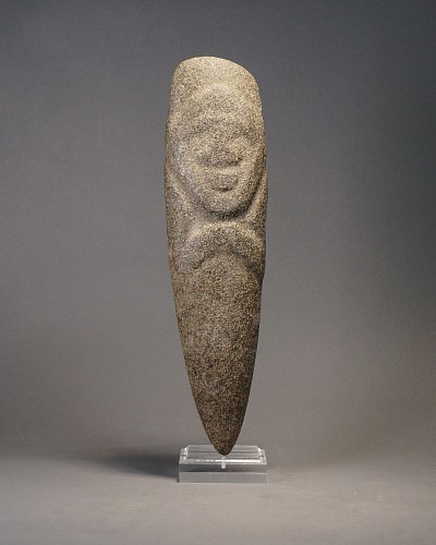 Work: Large Taíno Celt Carved with a Face