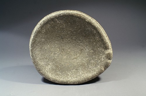 TaÃ­no Stone Oval-shaped Mortar with Abstract Animal