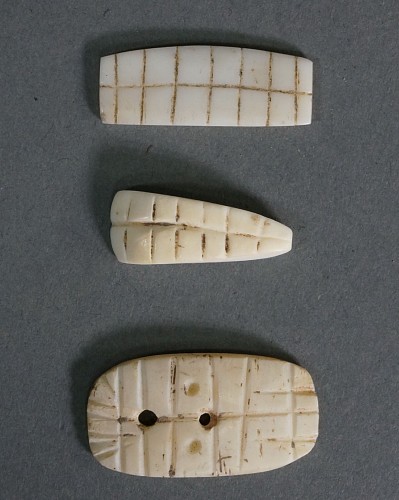 Work: 3 Sets of Taíno  Carved Shell Teeth