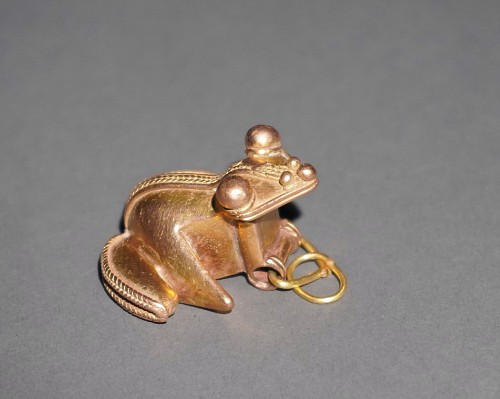 Work: Tairona Gold Cast Frog Pendant with Rattle $4,500