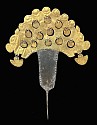 Peru, Wari Gold and Silver Bicephalous Arc (Serpent Deity) with Dangles
Metal