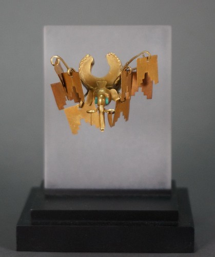 Moche Gold Nose Ornament with Hummingbird in a Tree $12,000