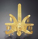 Colombia, Calima Rayed Gold Headdress Ornament with an Embossed Face
Metal