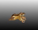 Panama, Diquis Lost Wax Cast Gold Frog or Toad Decorated with a Band Along His Back
Metal
