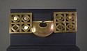Ecuador, Narino Gold Annealed Nose Ornament with Four Diamonds within a Square
Metal