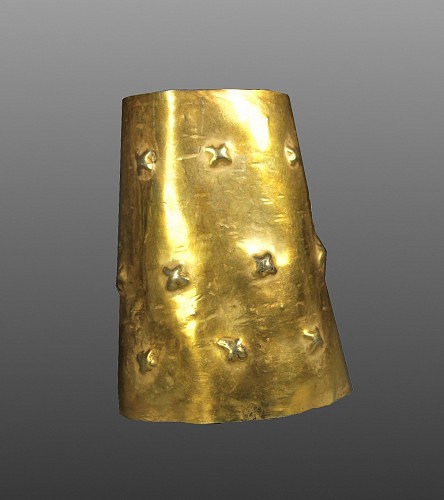 Work: Chimu Gold Cuff with Three Bands of 4 Repousse Stars Each $9,500